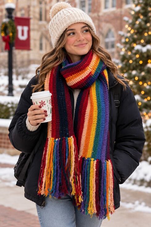 Marc Jacobs Accessories - Marc Jacobs 100% Lambswool Rainbow Scarf Bold Casual Academia